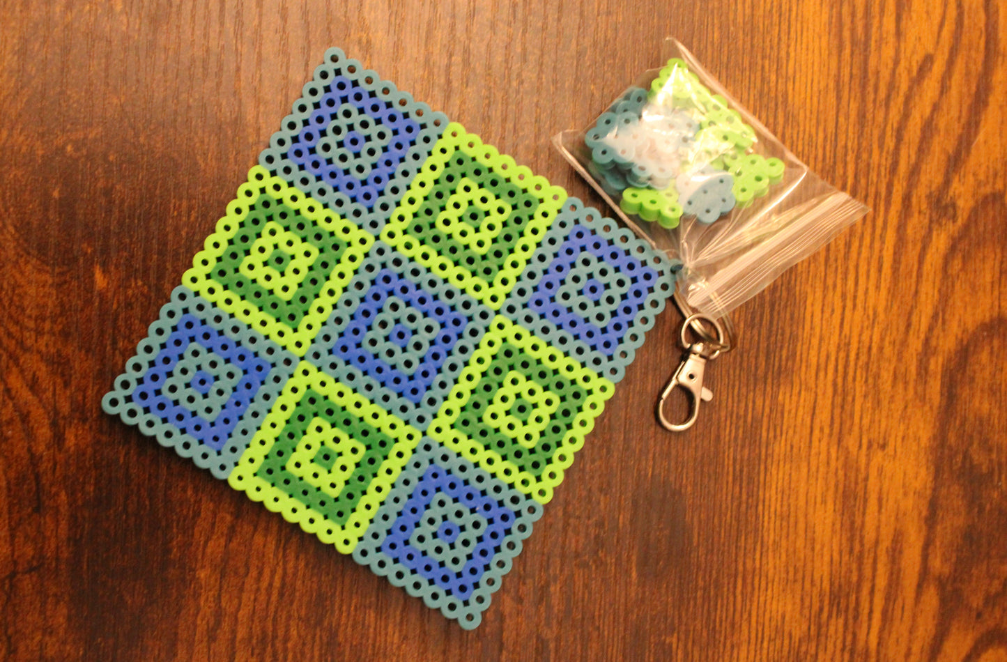 Tic Tac Toe Perler Bead Keychain