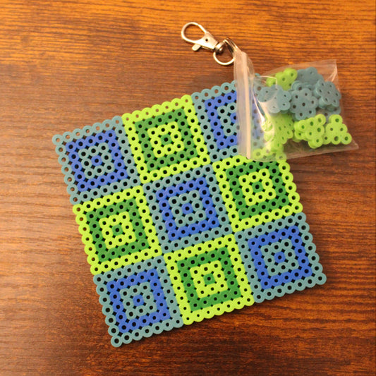 Tic Tac Toe Perler Bead Keychain