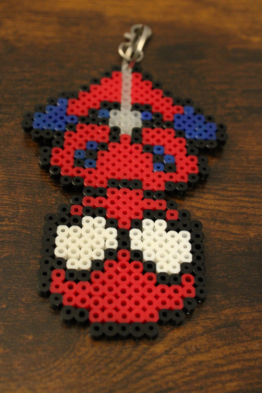 Spiderman Perler Bead Keychain
