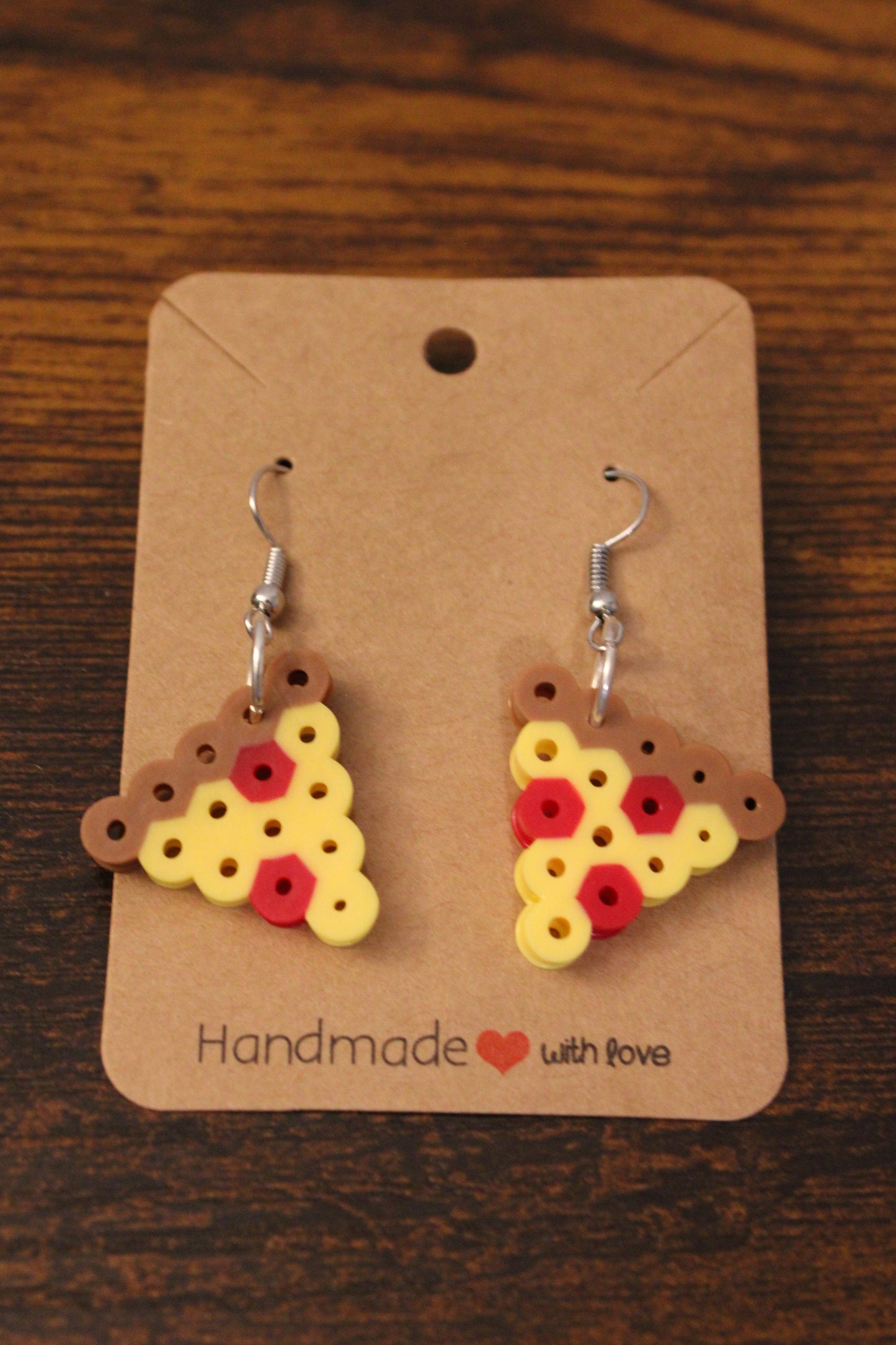 Pizza Perler Bead Earrings