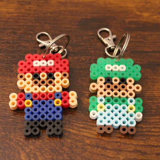 Mario and Luigi Perler Bead Keychains *2 Pack*