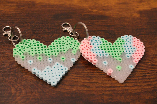 Heart Perler Bead Keychains *2 Pack*