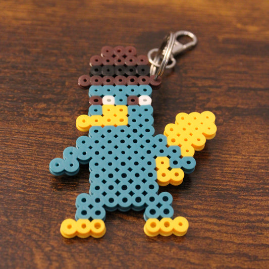 Perry the Platypus Perler Bead Keychain