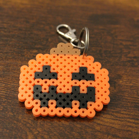 Pumpkin Perler Bead Keychain