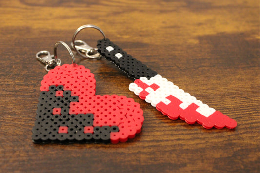 Dark Perler Bead Keychains *2 Pack*